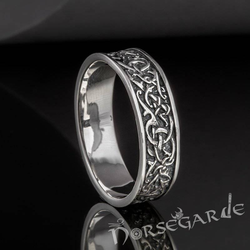 Handcrafted Mammen Ornamental Band - Sterling Silver - Norsegarde