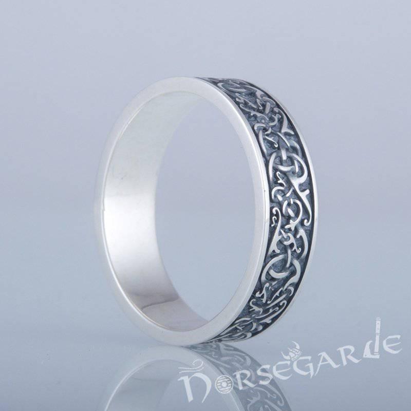 Handcrafted Mammen Ornamental Band - Sterling Silver - Norsegarde