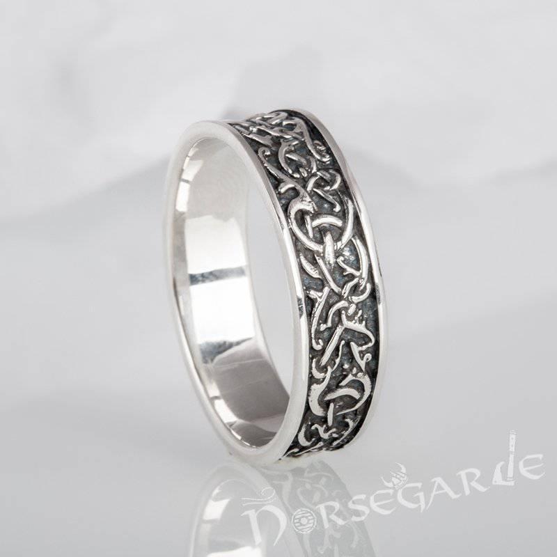 Handcrafted Mammen Ornamental Band - Sterling Silver - Norsegarde