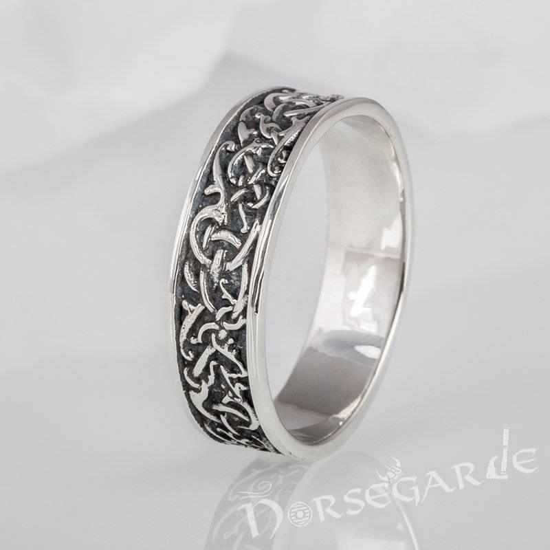 Handcrafted Mammen Ornamental Band - Sterling Silver - Norsegarde