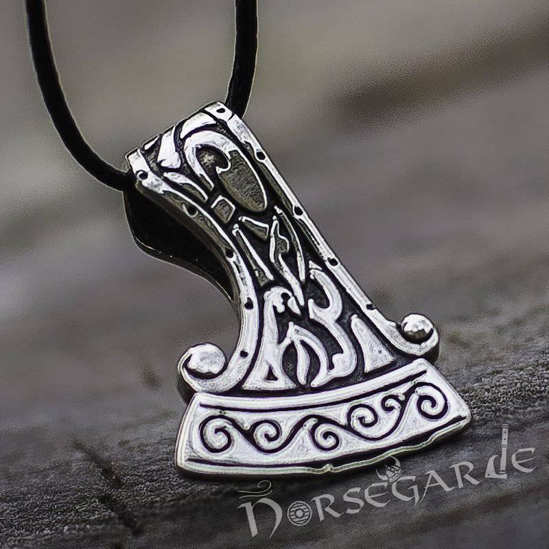 Handcrafted Miniature Perun's Axe Pendant - Sterling Silver - Norsegarde