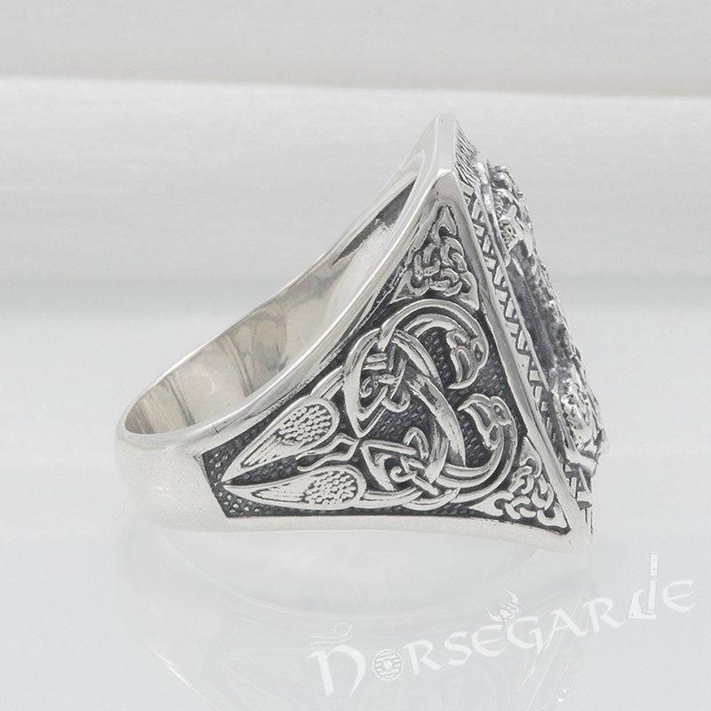 Handcrafted Mjölnir Signet Ring - Sterling Silver - Norsegarde