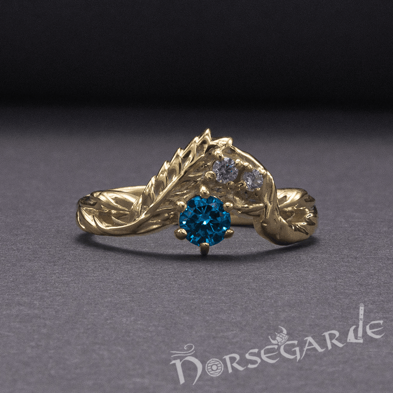 Handcrafted Nature's Bounty Ring - Gold with Sapphire & Diamonds - Norsegarde