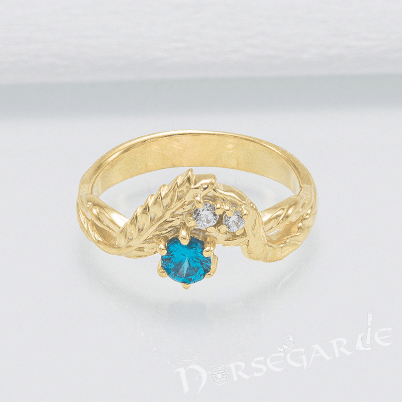 Handcrafted Nature's Bounty Ring - Gold with Sapphire & Diamonds - Norsegarde