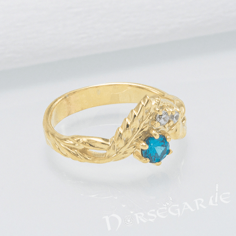 Handcrafted Nature's Bounty Ring - Gold with Sapphire & Diamonds - Norsegarde