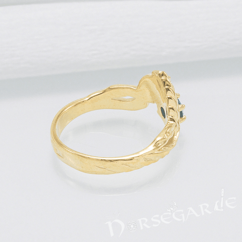 Handcrafted Nature's Bounty Ring - Gold with Sapphire & Diamonds - Norsegarde