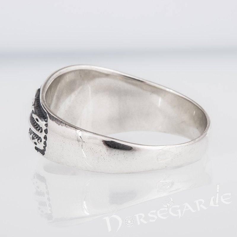 Handcrafted Norse Decoration Pattern Ring - Sterling Silver - Norsegarde