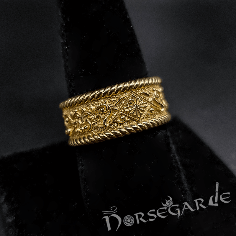 Handcrafted Norse Floral Ornament Band - Gold - Norsegarde