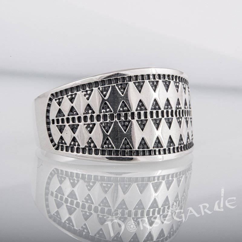 Handcrafted Norse Money Pattern Ring - Sterling Silver - Norsegarde