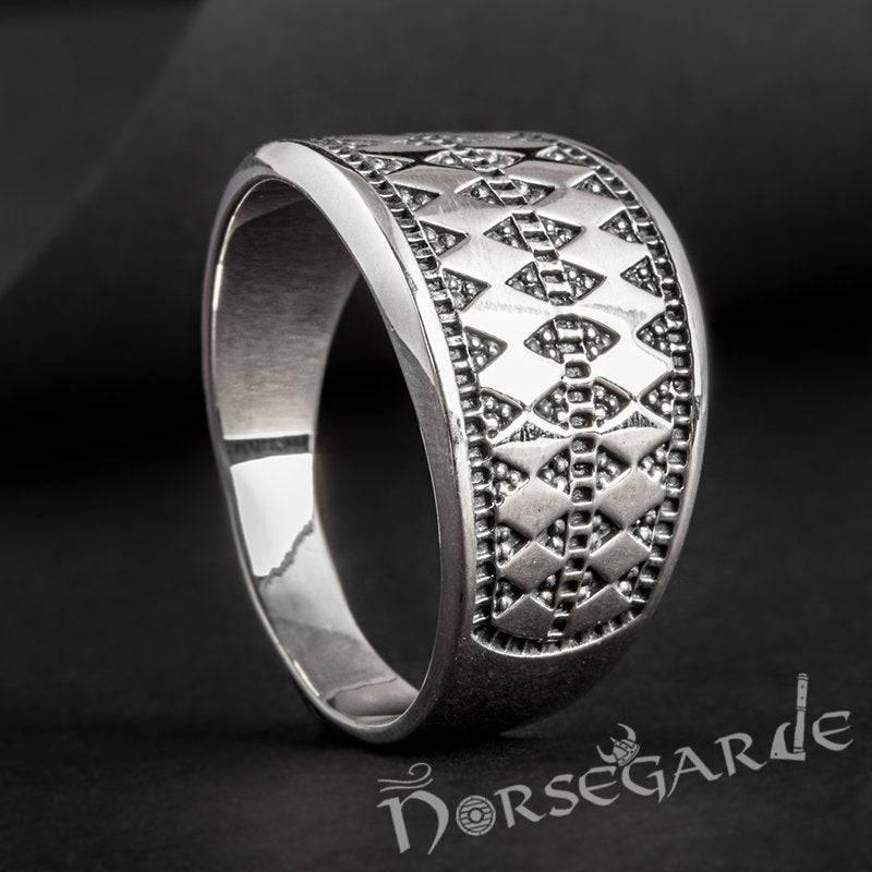 Handcrafted Norse Money Pattern Ring - Sterling Silver - Norsegarde