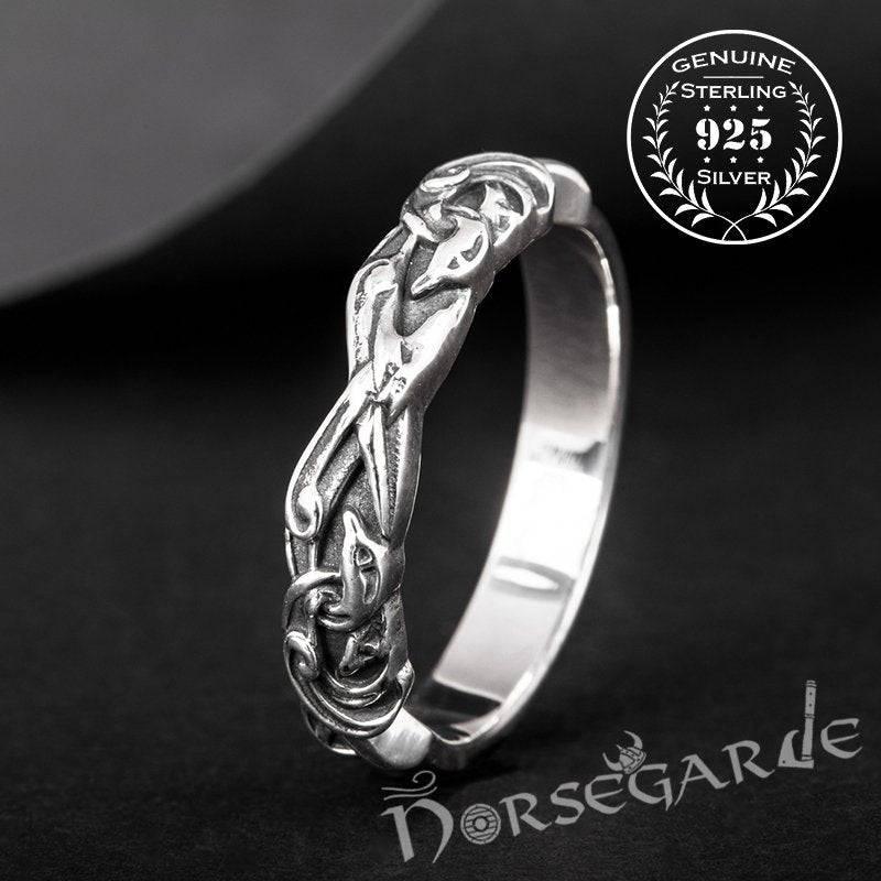 Handcrafted Norse Ornamental Light Band - Sterling Silver - Norsegarde