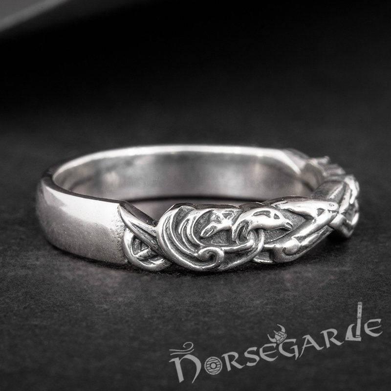 Handcrafted Norse Ornamental Light Band - Sterling Silver - Norsegarde