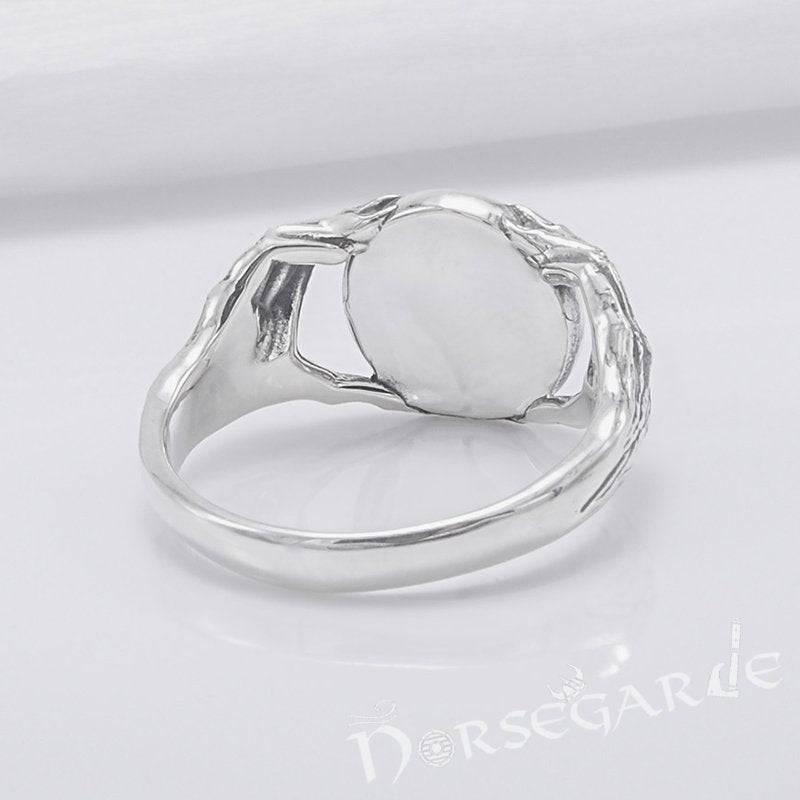 Handcrafted Odin's Grasp Vegvisir Ring - Sterling Silver - Norsegarde