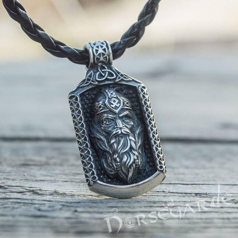 Handcrafted One-Eyed Odin Pendant - Sterling Silver - Norsegarde