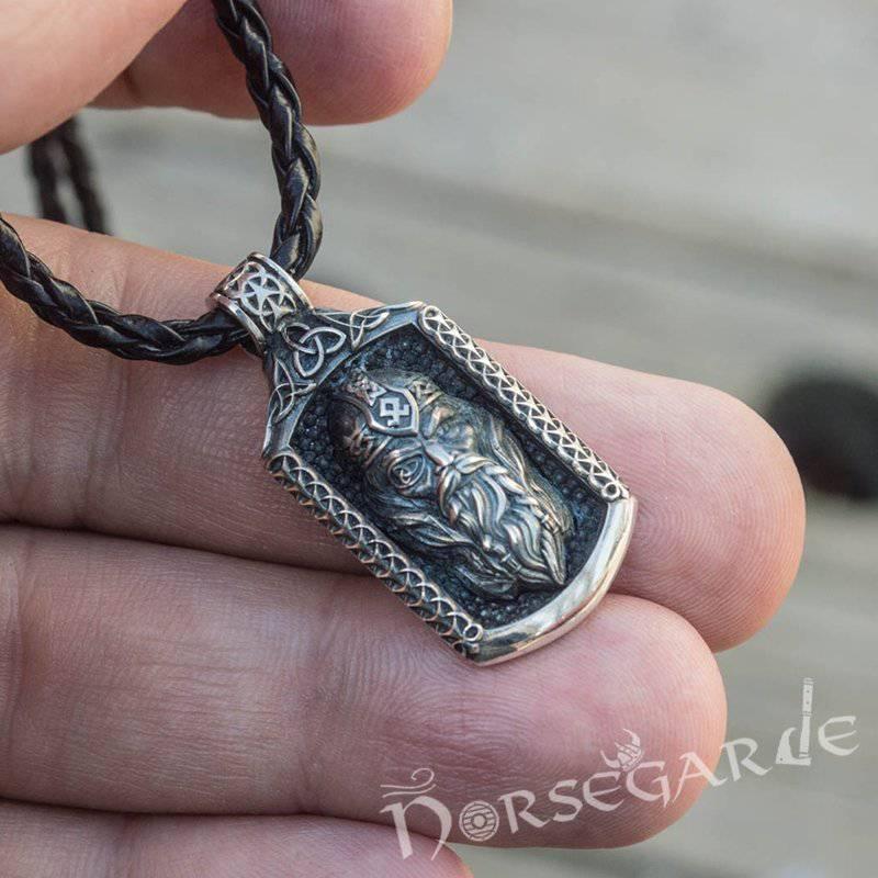 Handcrafted One-Eyed Odin Pendant - Sterling Silver - Norsegarde
