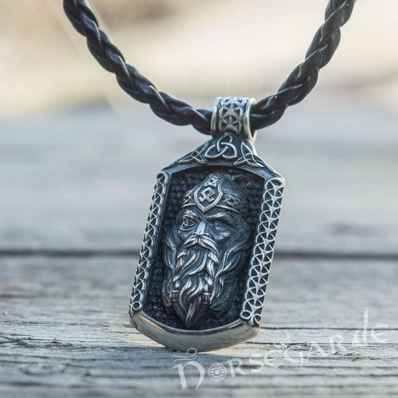 Handcrafted One-Eyed Odin Pendant - Sterling Silver - Norsegarde