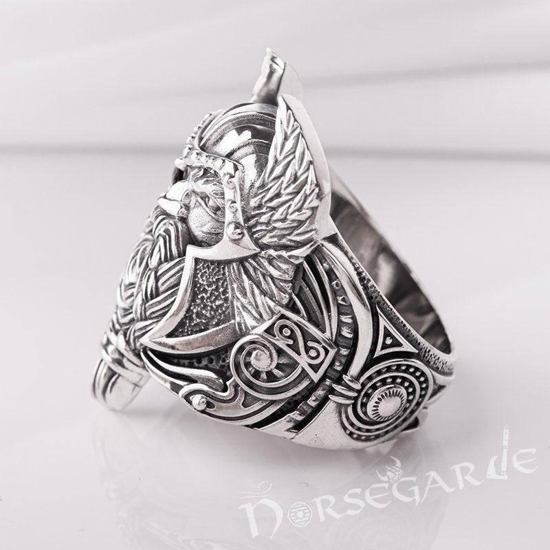 Handcrafted One-Eyed Odin Ring - Sterling Silver - Norsegarde