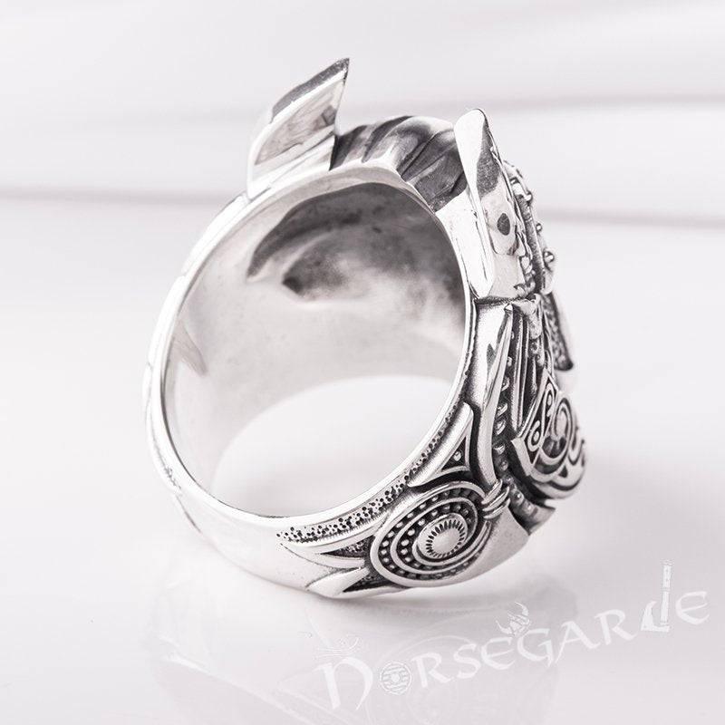 Handcrafted One-Eyed Odin Ring - Sterling Silver - Norsegarde