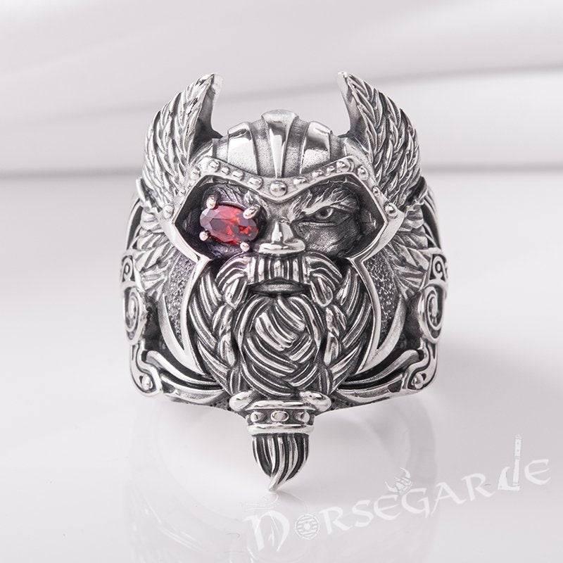 Handcrafted One-Eyed Odin Ring - Sterling Silver - Norsegarde