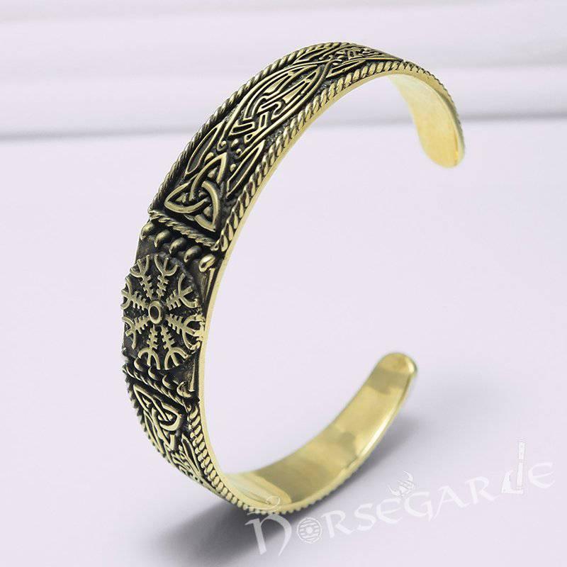 Handcrafted Ornamental Helm of Awe Arm Ring - Bronze - Norsegarde