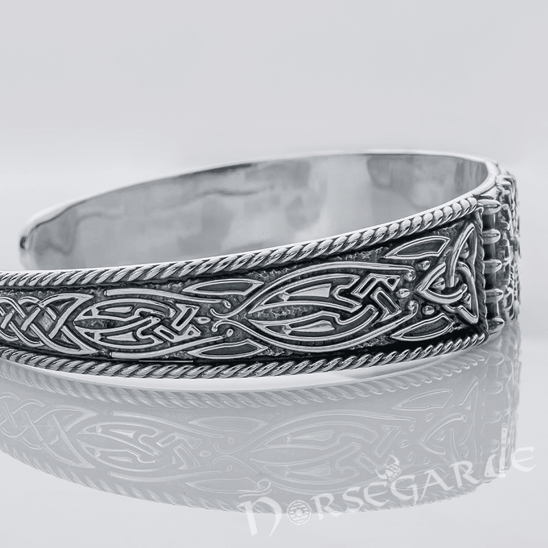 Handcrafted Ornamental Helm of Awe Arm Ring - Sterling Silver - Norsegarde