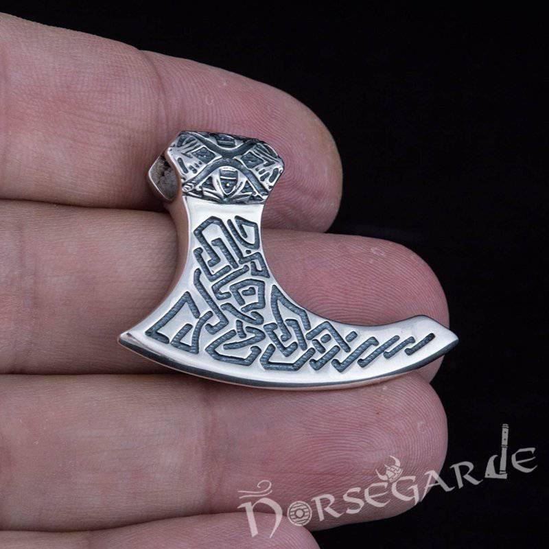 Handcrafted Perun's Axe Pendant - Sterling Silver - Norsegarde