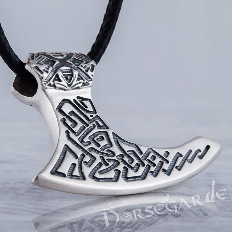 Handcrafted Perun's Axe Pendant - Sterling Silver - Norsegarde