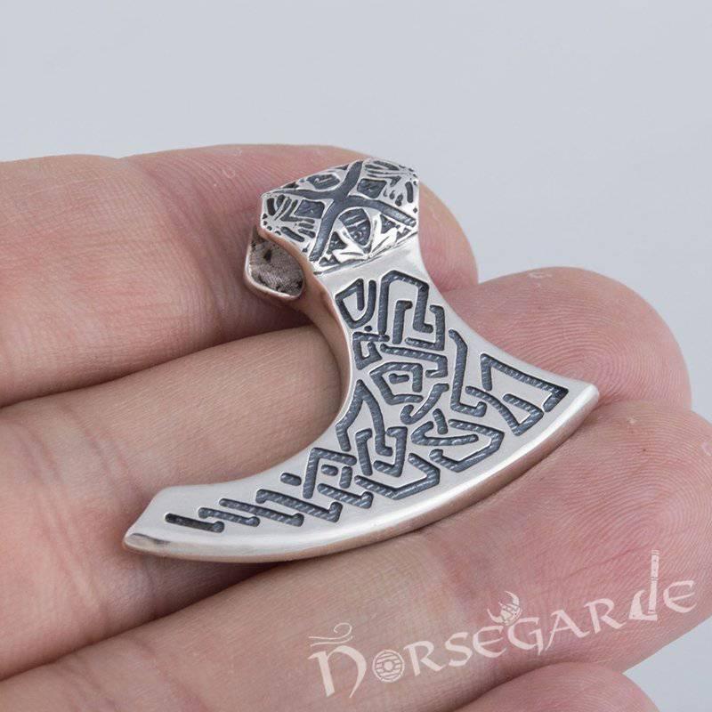 Handcrafted Perun's Axe Pendant - Sterling Silver - Norsegarde