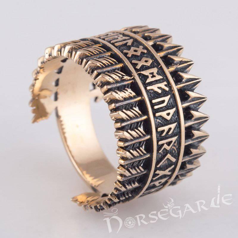 Handcrafted Piercing Arrows Runic Ring - Bronze - Norsegarde