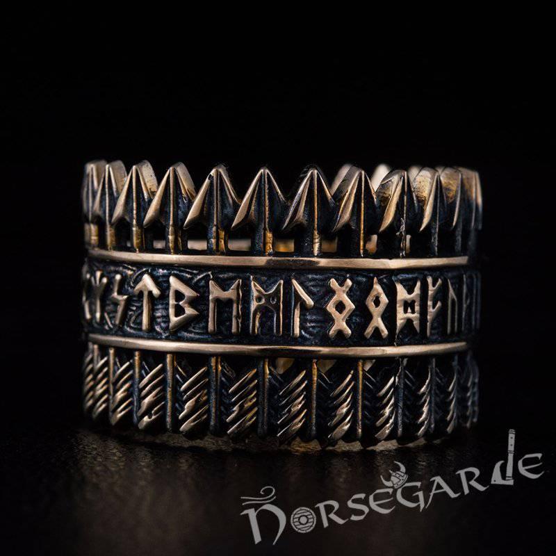 Handcrafted Piercing Arrows Runic Ring - Bronze - Norsegarde