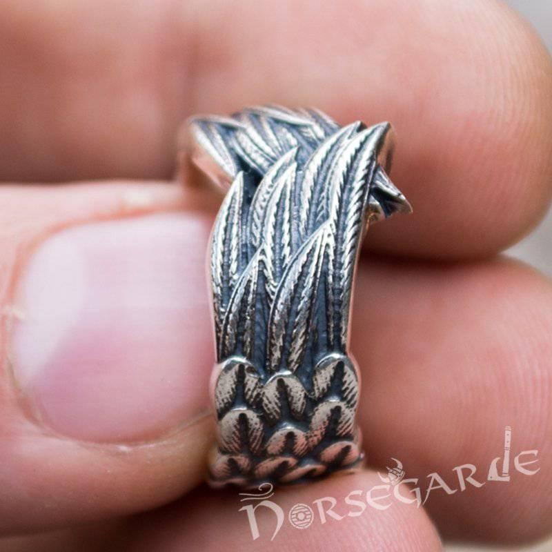Handcrafted Raven Wing Ring - Sterling Silver - Norsegarde