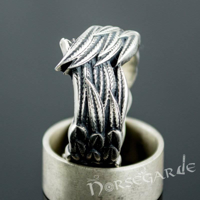 Handcrafted Raven Wing Ring - Sterling Silver - Norsegarde