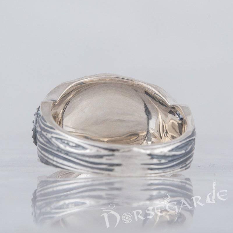 Handcrafted Ravens Druid Signet Ring - Sterling Silver - Norsegarde