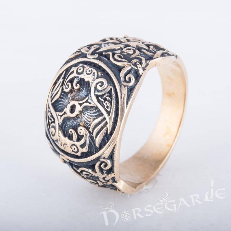 Handcrafted Ravens Mammen Style Ring - Bronze - Norsegarde