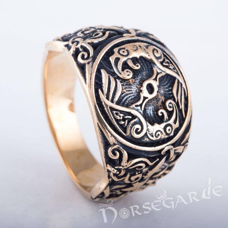 Handcrafted Ravens Mammen Style Ring - Bronze - Norsegarde