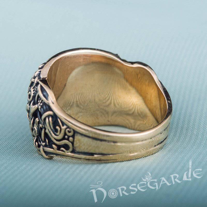 Handcrafted Ravens Mammen Style Ring - Bronze - Norsegarde