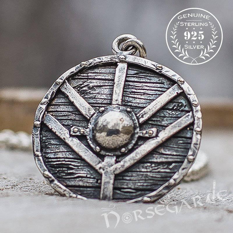 Handcrafted Reinforced Shield Pendant - Sterling Silver - Norsegarde
