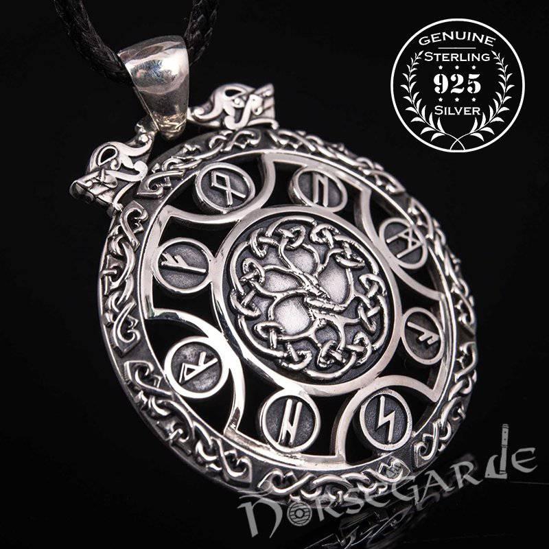 Handcrafted Rune Yggdrasil Amulet - Sterling Silver - Norsegarde