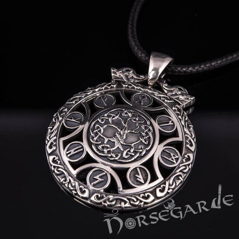 Handcrafted Rune Yggdrasil Amulet - Sterling Silver - Norsegarde