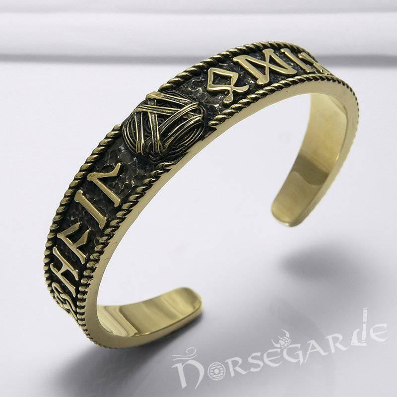 Handcrafted Runes and Valknut Arm Ring - Bronze - Norsegarde