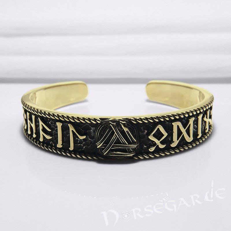Handcrafted Runes and Valknut Arm Ring - Bronze - Norsegarde