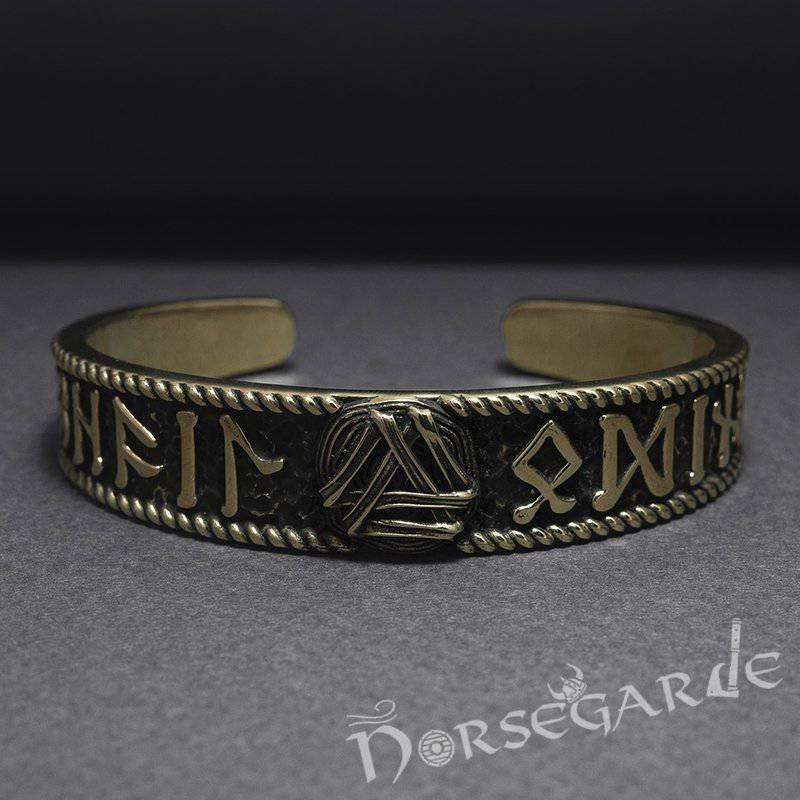 Handcrafted Runes and Valknut Arm Ring - Bronze - Norsegarde