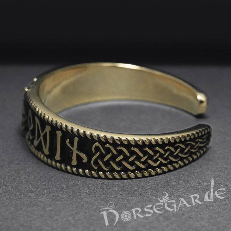 Handcrafted Runes and Valknut Arm Ring - Bronze - Norsegarde
