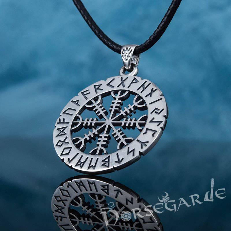 Handcrafted Runic Helm of Awe Amulet - Sterling Silver - Norsegarde