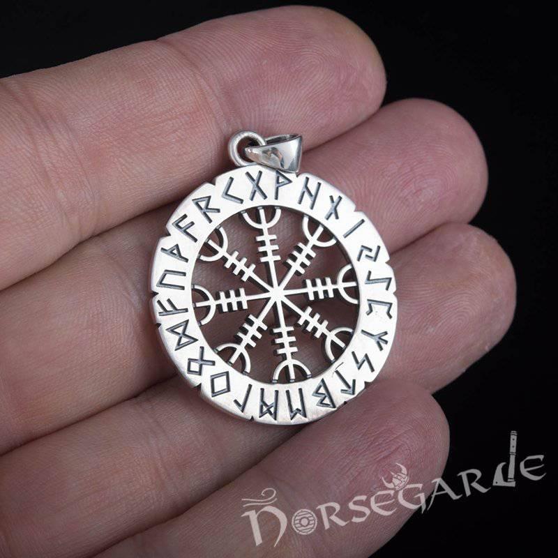 Handcrafted Runic Helm of Awe Amulet - Sterling Silver - Norsegarde