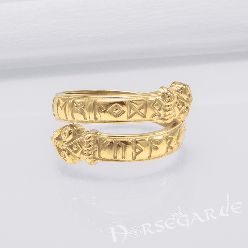 Handcrafted Runic Jormungandr Band - Gold - Norsegarde