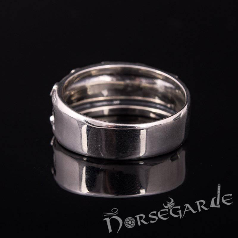 Handcrafted Runic Serpent Ouroboros Band - Sterling Silver - Norsegarde
