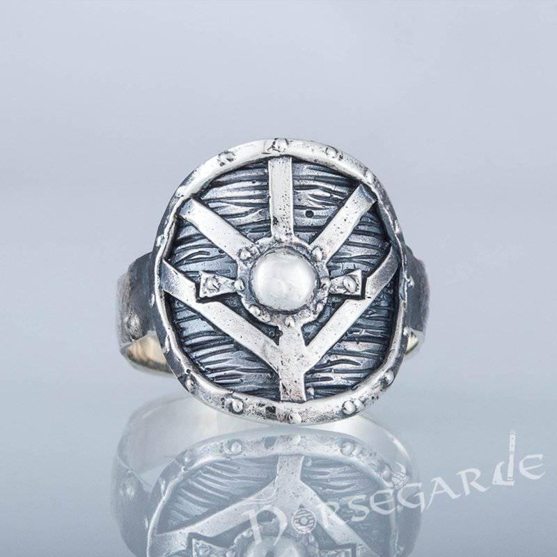 Handcrafted Shield Signet Ring - Sterling Silver - Norsegarde