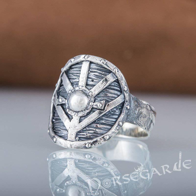 Handcrafted Shield Signet Ring - Sterling Silver - Norsegarde