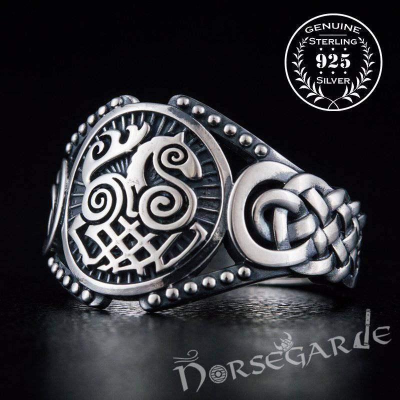 Handcrafted Sleipnir Braid Ornament Ring - Sterling Silver - Norsegarde